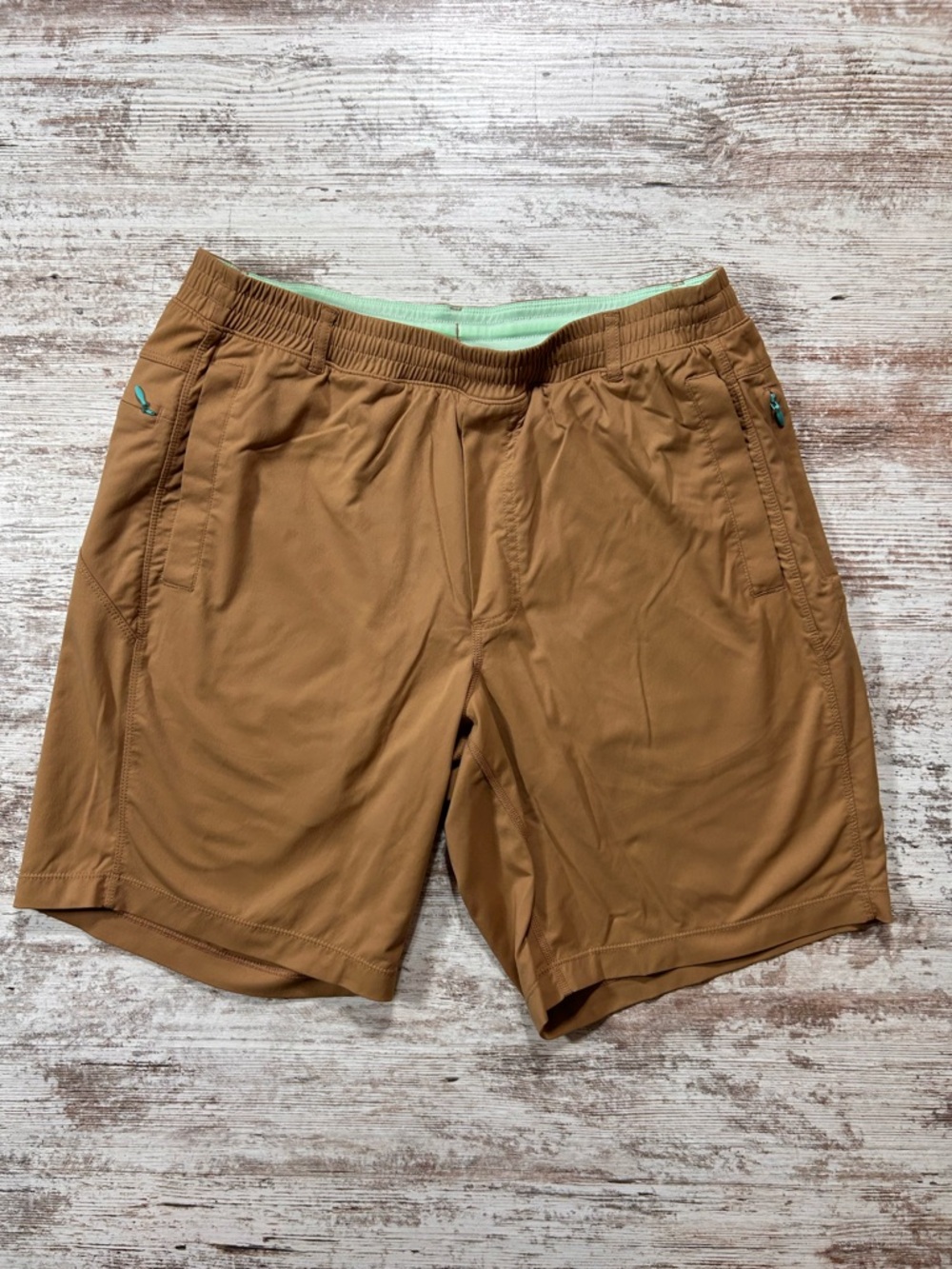 Men’s Birddogs 3 in 1 gym shorts lined brown size large long